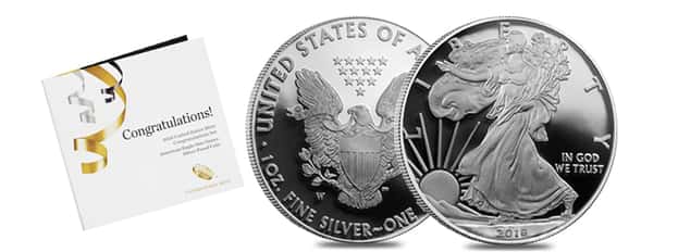 2018-W 1 oz Proof Silver American Eagle Congratulations Set