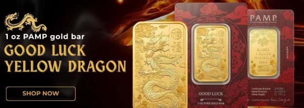 1 oz PAMP Suisse Good Luck Yellow Dragon Gold Bar .9999 Fine (in Assay)