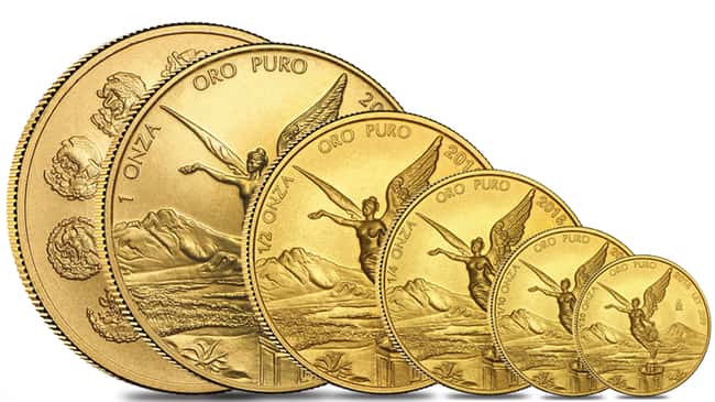 2018 Gold Mexican Libertad coins in BU condition