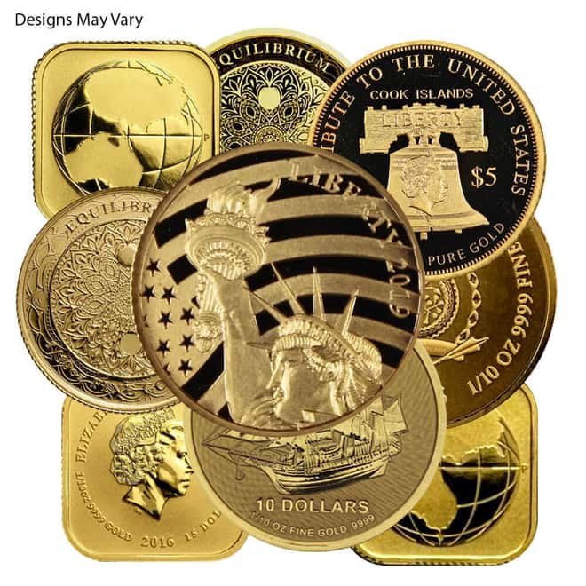 1/10 oz Gold Coin Random Mint .999+ Fine BU/Proof