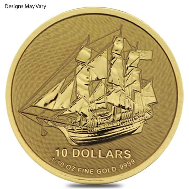 1/10 oz Gold Coin Random Mint .999+ Fine BU/Proof