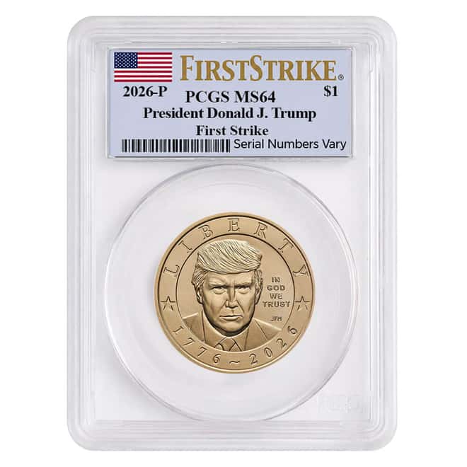 2026 (P) President Donald J. Trump $1 Coin PCGS MS 64 FS (Flag)