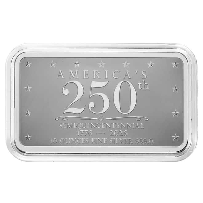 10 oz Liberty Bell 250th Anniversary Silver Bar .999 Fine