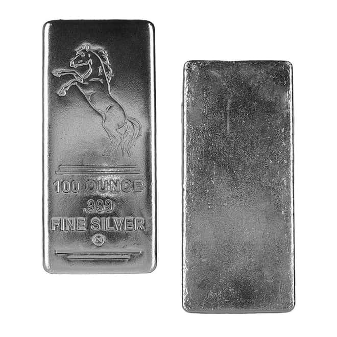 100 oz Mustang Silver Cast Bar .999 Fine