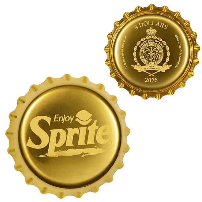 2026 Niue 1.2 Gram Sprite® 65th Ann Bottle Cap Proof Gold Coin