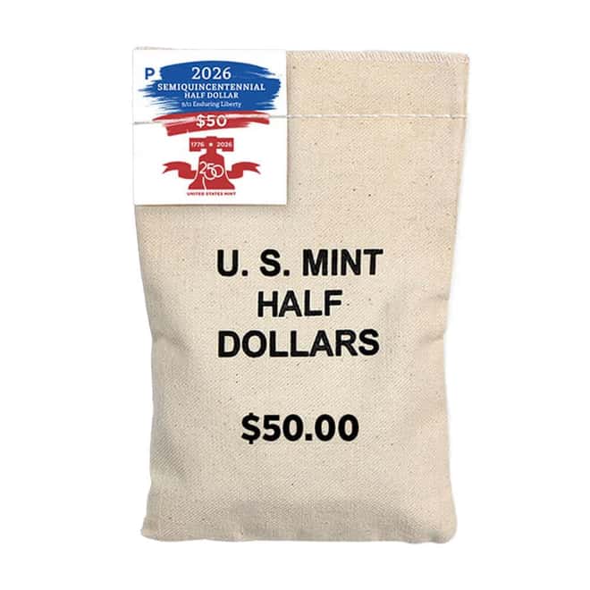 $50 Face Value Bag 2026-P 9/11 Enduring Liberty Half Dollar $0.50 Coin (100 Coins)