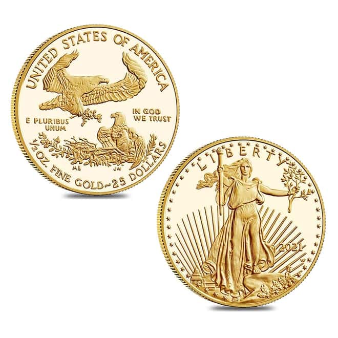 2021-W 1.85 oz Proof Gold American Eagle 4-Coin Set (w/Box & COA)