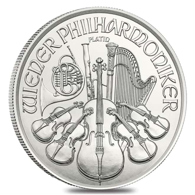 1/25 oz Austrian Platinum Philharmonic Coin BU (Random Year)