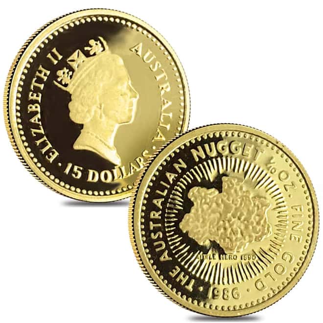 1986 1.85 oz Australian Nugget Proof Gold 4-Coin Set (w/Box & COA)