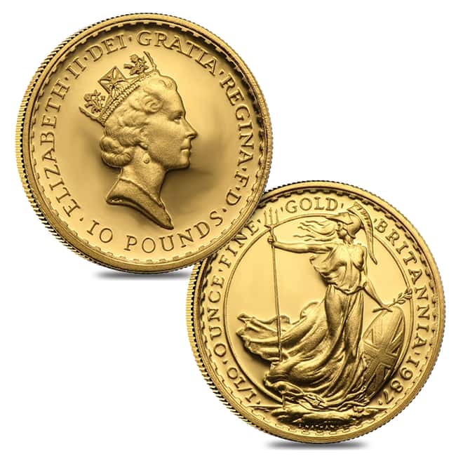 1987 Gold Britannia 2-Coin Proof Set .35 oz (w/Box & COA)