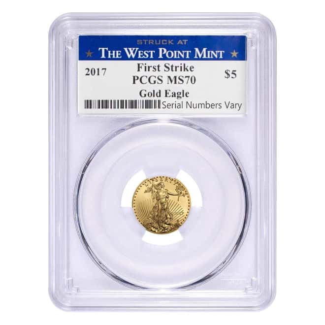 2017 1.85 oz Gold American Eagle 4-coin Set PCGS MS 70 First Strike - West Point 