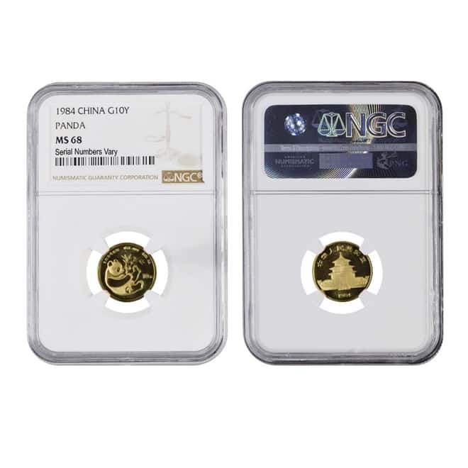 1984 1.9 oz China Gold Panda 5-Coin Set NGC MS 67/68