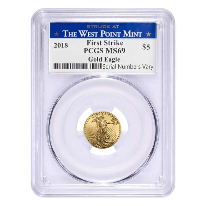 2018 1.85 oz Gold American Eagle 4-coin Set PCGS MS 69 First Strike - West Point