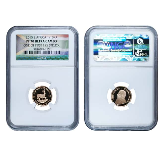 2015 1.85 oz Proof Gold South African Krugerrand 4-Coin Set NGC PF 70 UCAM First Struck (w/Box & COA)