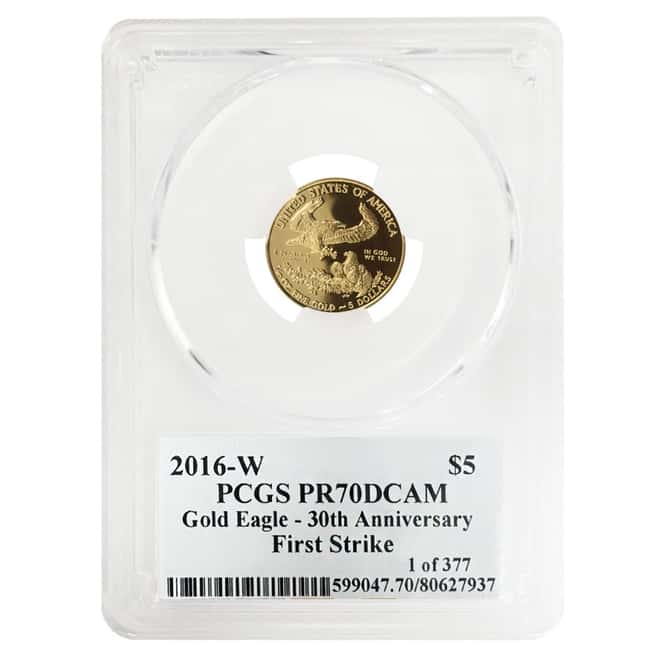 2016 W 1.85 oz Proof Gold American Eagle 4-coin Set PCGS PF 70 DCAM FS - 30th Anniv (Edmund Moy Signature) 