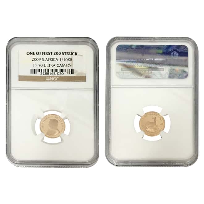 2009 1.85 oz Proof Gold South African Krugerrand 4-Coin Set NGC PF 70 UCAM First Struck (w/Box & COA)