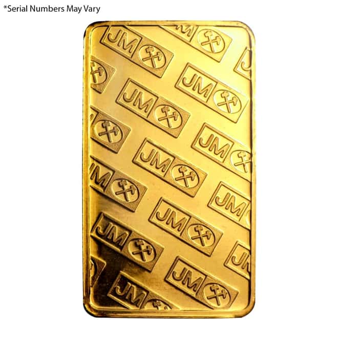 1/10 oz Johnson Matthey Gold Bar .9999 Fine