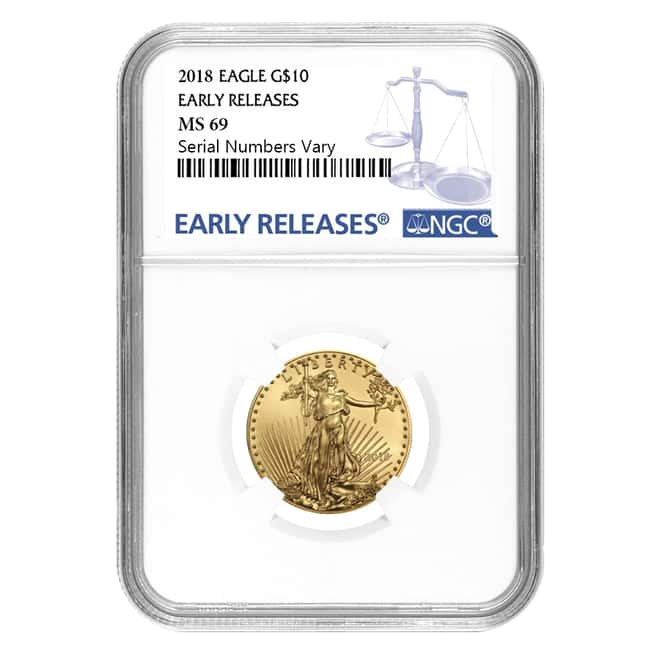 2018 1.85 oz Gold American Eagle 4-coin Set NGC MS 69 Early Releases