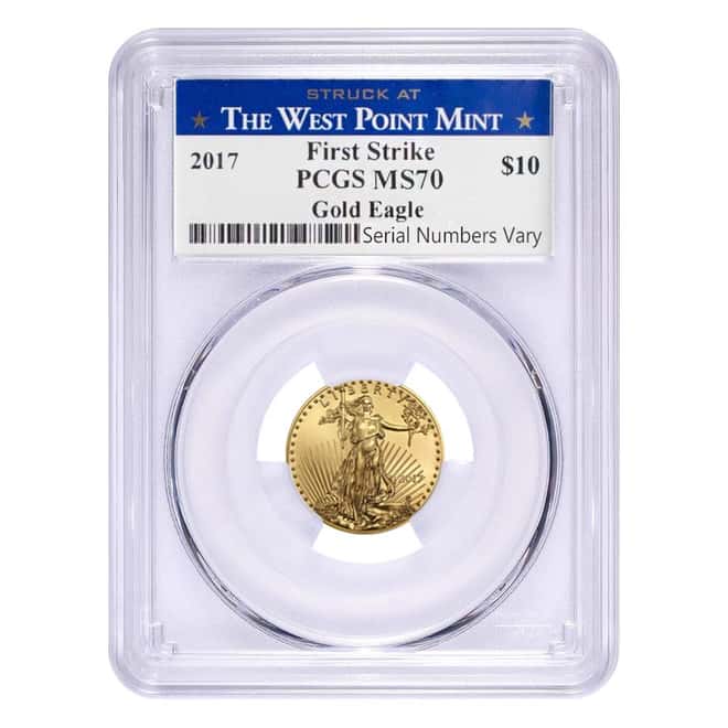 2017 1.85 oz Gold American Eagle 4-coin Set PCGS MS 70 First Strike - West Point 
