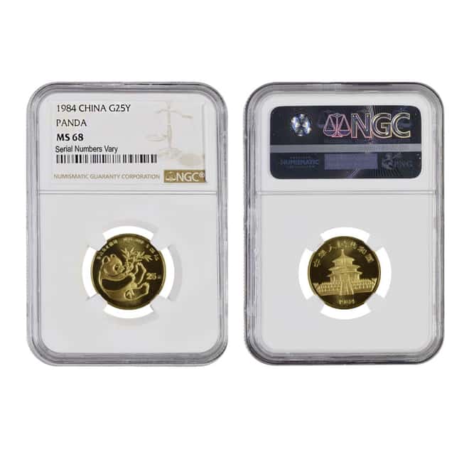 1984 1.9 oz China Gold Panda 5-Coin Set NGC MS 67/68