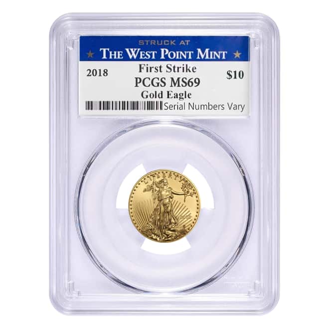 2018 1.85 oz Gold American Eagle 4-coin Set PCGS MS 69 First Strike - West Point