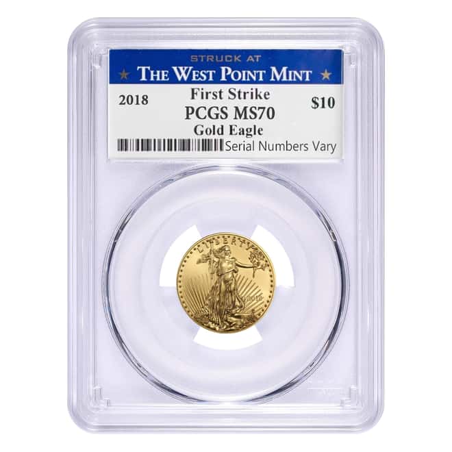 2018 1.85 oz Gold American Eagle 4-coin Set PCGS MS 70 First Strike - West Point