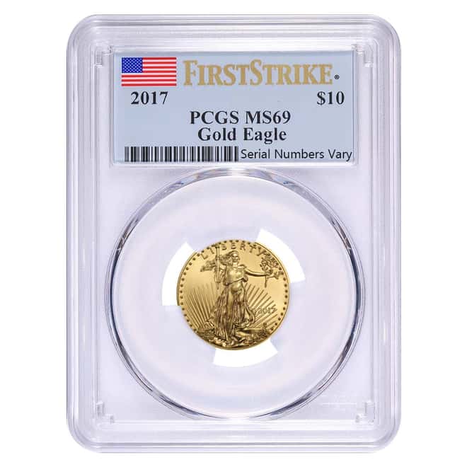 2017 1.85 oz Gold American Eagle 4-coin Set PCGS MS 69 First Strike