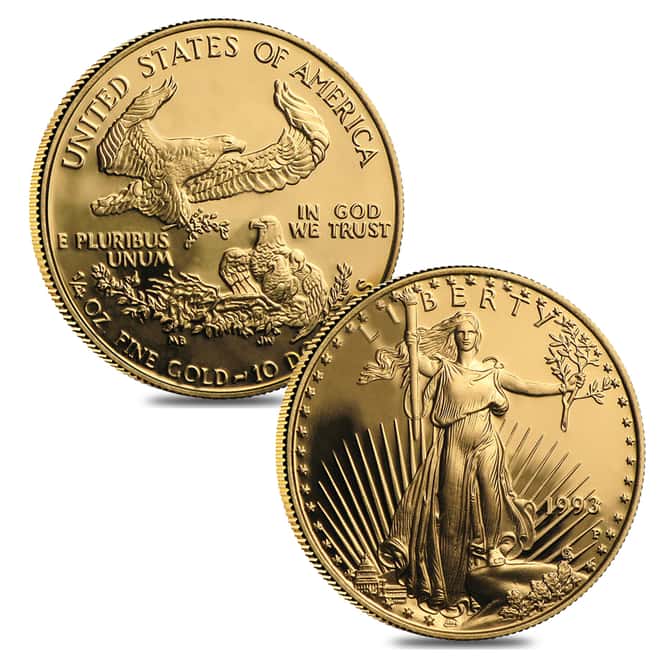 1993 W/P 1.85 oz Proof Gold American Eagle 4-coin Set (w/Box & COA)