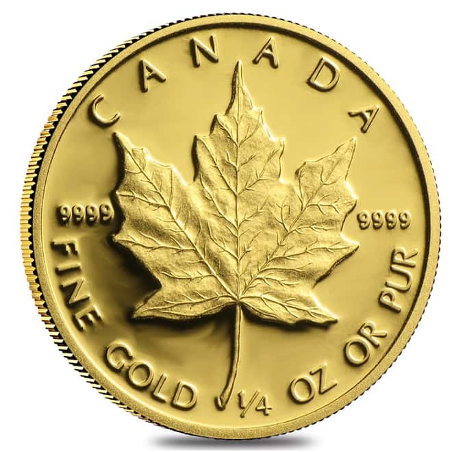 1989 1.85 oz Proof Gold Canadian Maple Leaf 4-Coin Set 
