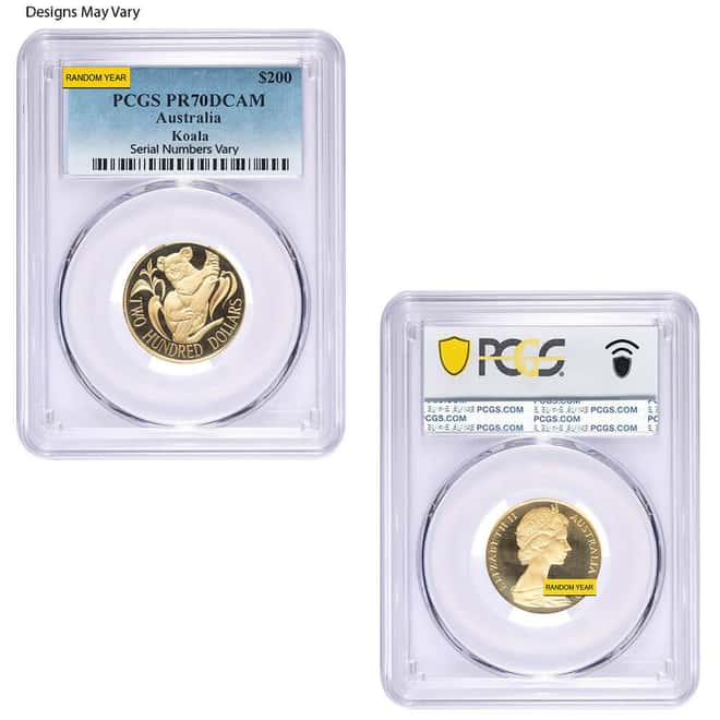 0.2948 oz Gold Australian Koala $200 NGC/PCGS MS/PF 70 (Random Year)