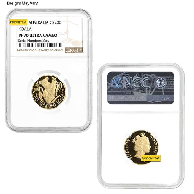 0.2948 oz Gold Australian Koala $200 NGC/PCGS MS/PF 70 (Random Year)