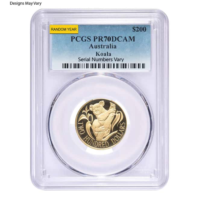 0.2948 oz Gold Australian Koala $200 NGC/PCGS MS/PF 70 (Random Year)