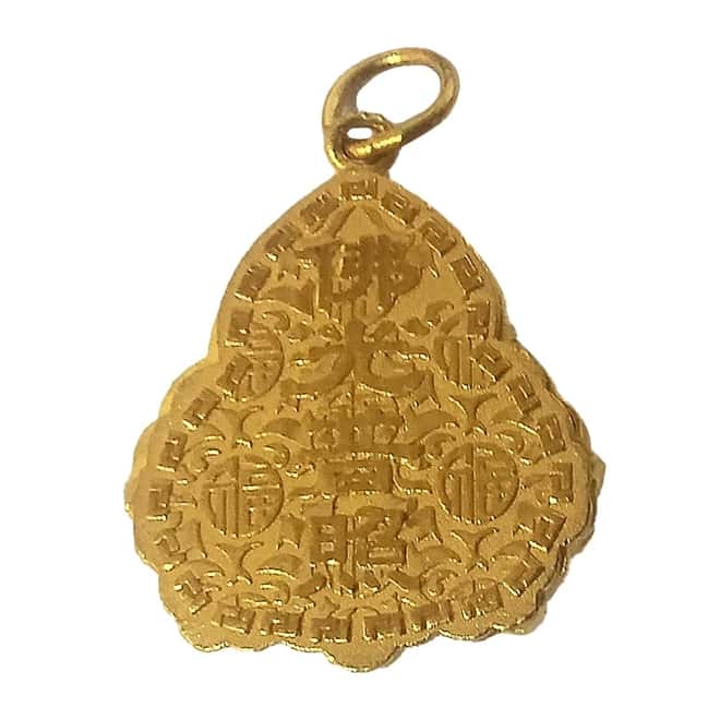 0.4 oz Chinese Buddha Gold Pendant .999 Fine