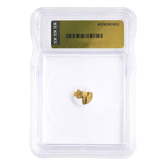 0.56 Gram Gold Nugget ICG Genuine