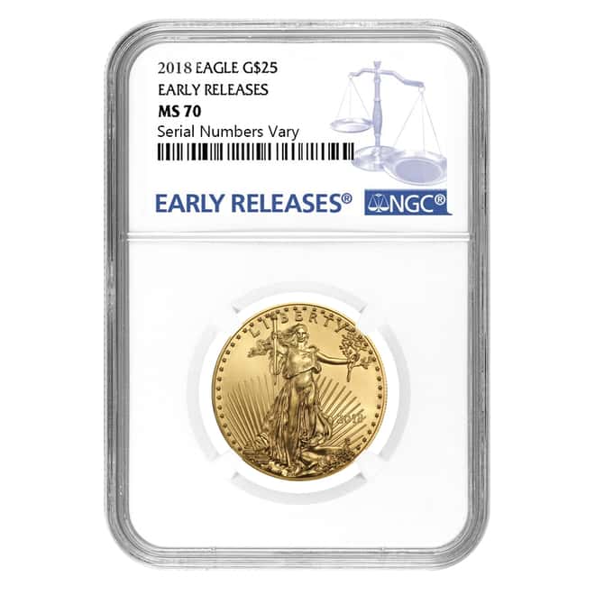 2018 1.85 oz Gold American Eagle 4-coin Set NGC MS 70 Early Releases