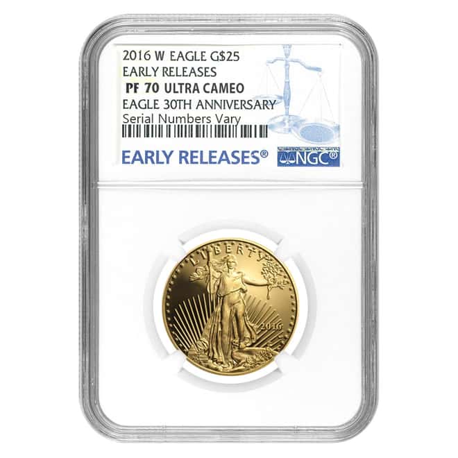 2016-W 1.85 oz Proof Gold American Eagle 4-Coin Set NGC PF 70 (ER, w/Box & COA)