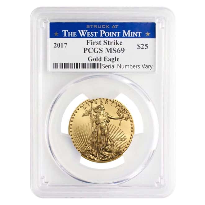 2017 1.85 oz Gold American Eagle 4-coin Set PCGS MS 69 First Strike - West Point