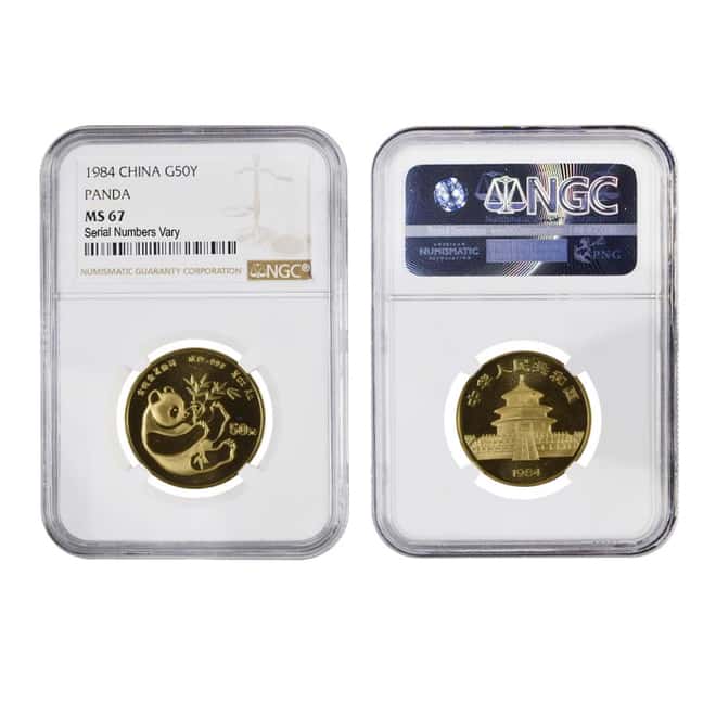 1984 1.9 oz China Gold Panda 5-Coin Set NGC MS 67/68