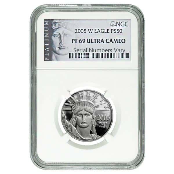 2005-W 1.85 oz Platinum American Eagle 4-Coin Proof Set NGC PF 70/69 UCAM - Low Minatge!
