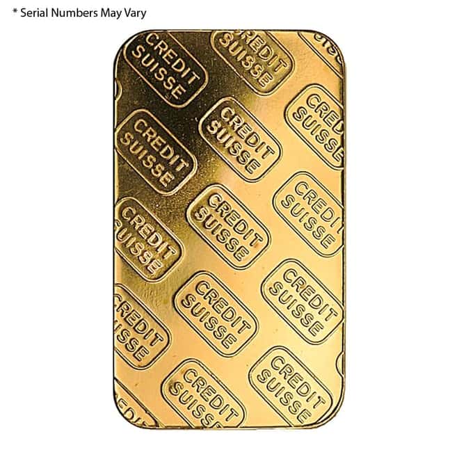 1/2 oz Credit Suisse Gold Bar .9999 Fine