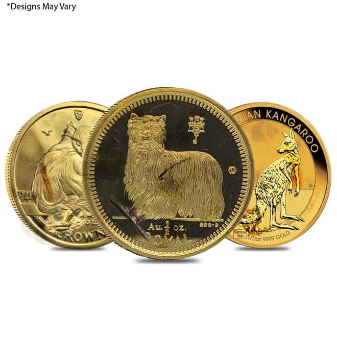 1/2 oz Gold Coin Random Mint .999+ Fine (Scruffy)