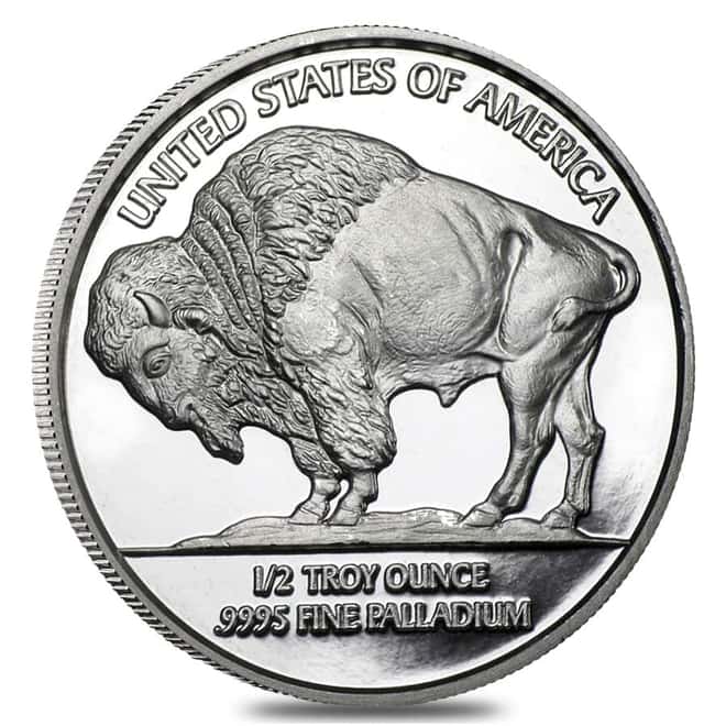 1/2 oz Johnson Matthey Lewis & Clark Palladium Round .9995 Fine
