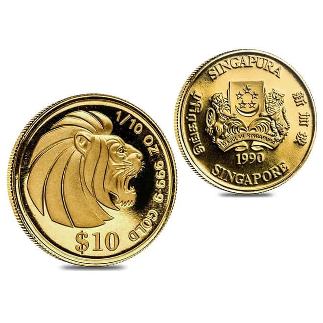 1990 Singapore Gold/Silver Year of the Horse Lion Collector's Edition Proof Set (w/Box & COA)