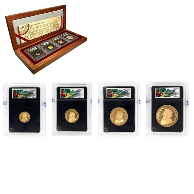 2005 South Africa 1.85 oz Proof Gold Krugerrand 4-Coin Set First Strike (w/Box & COA)