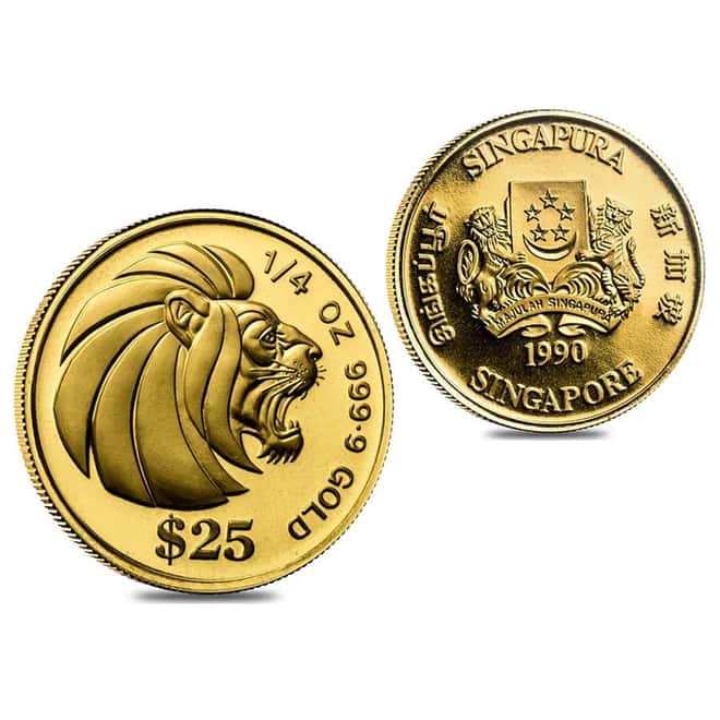 1990 Singapore Gold/Silver Year of the Horse Lion Collector's Edition Proof Set (w/Box & COA)