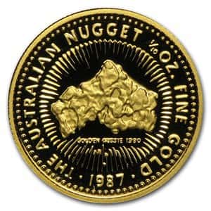 1/10 oz Australian Nugget Gold Coin .9999 Fine