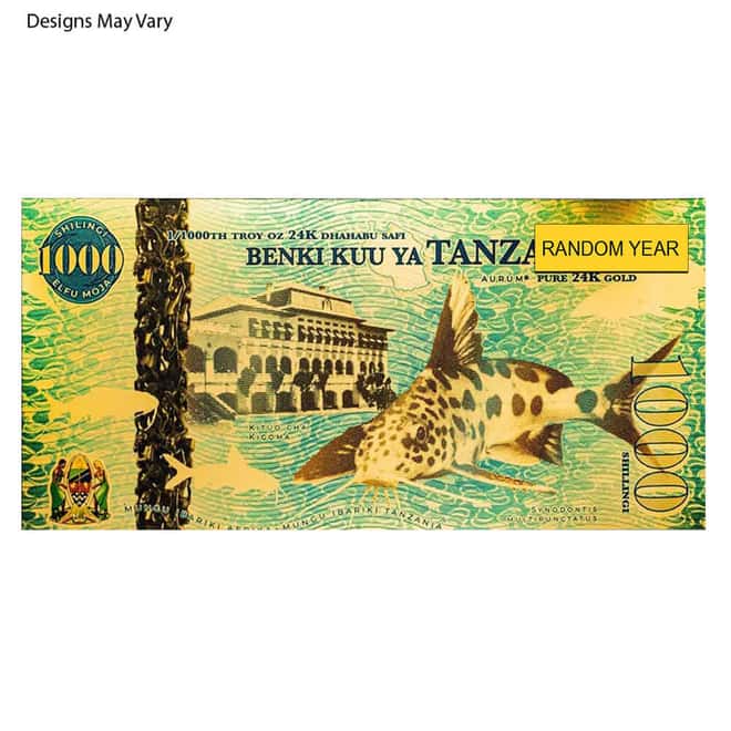 1/1000 oz Gold Foil Note .999+ Fine (Random Year, Random Design)