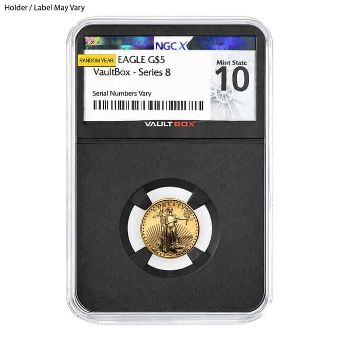 1/10 oz $5 Gold American Eagle NGCX MS 10 (Random Year)