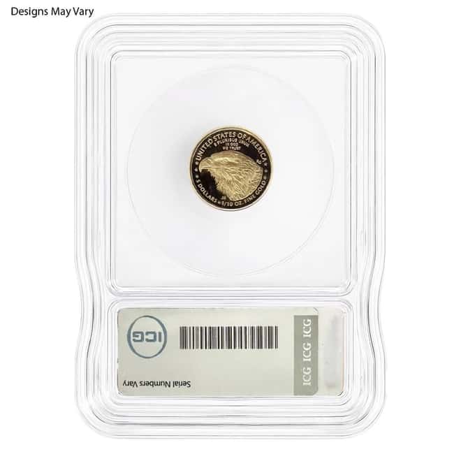 1/10 oz $5 Proof Gold American Eagle ICG PF 70 (Random Year)