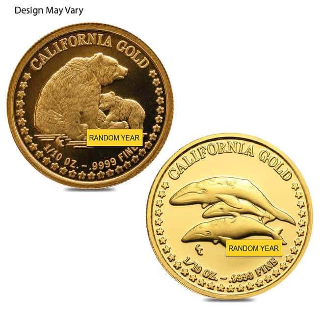 1/10 oz Great Seal of California Gold Round .9999 Fine BU/Proof (Random Year)